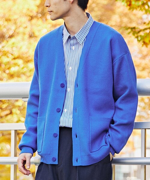 EDIFICE(エディフィス)の「コットン/カシミヤ スムースニット Vネックカーディガン(カーディガン/ボレロ・メンズ・ライトグレー/ブラウン/ブラック/ピンク/ブルー系その他・SMALL/MEDIUM/LARGE)」の4枚目の写真
