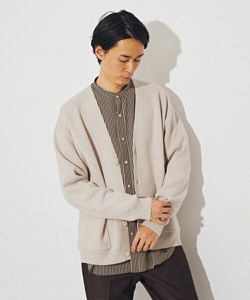 EDIFICE(エディフィス)の「コットン/カシミヤ スムースニット Vネックカーディガン(カーディガン/ボレロ・メンズ・ライトグレー/ブラウン/ブラック/ピンク/ブルー系その他・SMALL/MEDIUM/LARGE)」の15枚目の写真