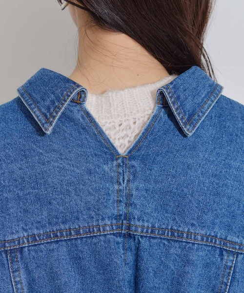 VIS(ビス)の「【洗える】バックベルトオーバーサイズデニムジャケット(デニムジャケット・レディース・ブルー系その他6・FREE)」の20枚目の写真