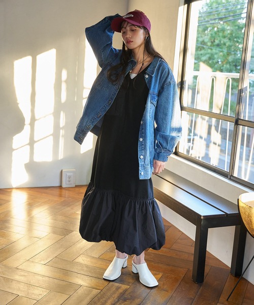 VIS(ビス)の「【洗える】バックベルトオーバーサイズデニムジャケット(デニムジャケット・レディース・ブルー系その他6・FREE)」の10枚目の写真