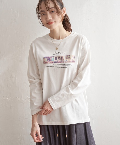 ikka(イッカ)の「プリントロンT(Tシャツ/カットソー・レディース・ホワイト/オフホワイト/ブラック・S/M/L)」の16枚目の写真