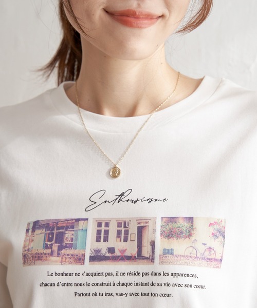 ikka(イッカ)の「プリントロンT(Tシャツ/カットソー・レディース・ホワイト/オフホワイト/ブラック・S/M/L)」の5枚目の写真