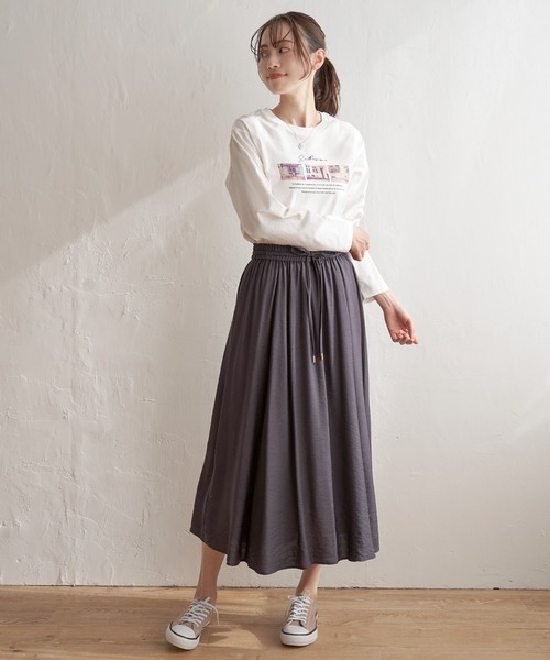 ikka(イッカ)の「プリントロンT(Tシャツ/カットソー・レディース・ホワイト/オフホワイト/ブラック・S/M/L)」の12枚目の写真