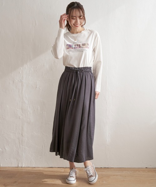 ikka(イッカ)の「プリントロンT(Tシャツ/カットソー・レディース・ホワイト/オフホワイト/ブラック・S/M/L)」の13枚目の写真
