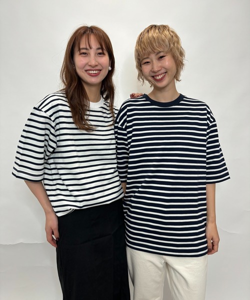 Alite cloth(アリーテクロス)の「ミニ裏毛オーバーサイズ5分丈クルーネックT(Tシャツ/カットソー・レディース・ホワイト/ブラック・M/L/XL)」の5枚目の写真