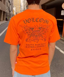 VOLCOM/ボルコム Tシャツ 半袖Tee バックプリント ヘビーウェイト タイガー  AF312400