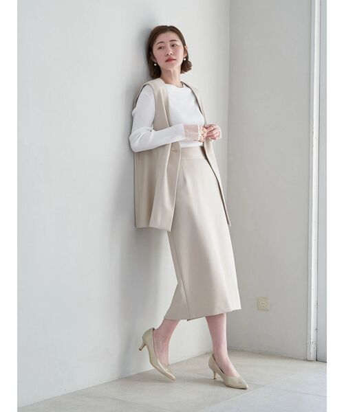 YECCA VECCA(イェッカヴェッカ)の「ストレッチナロースカート(スカート・レディース・ライトベージュ/ネイビー・S/M)」の22枚目の写真