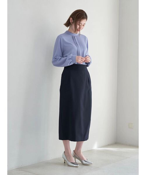 YECCA VECCA(イェッカヴェッカ)の「ストレッチナロースカート(スカート・レディース・ライトベージュ/ネイビー・S/M)」の3枚目の写真