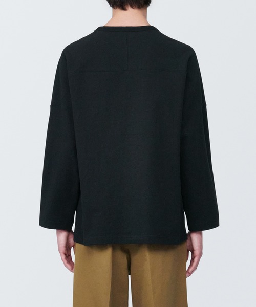 無印良品（ムジルシリョウヒン）の「紳士　洗いざらし太番手フットボール九分袖Ｔシャツ（Tシャツ/カットソー・メンズ・ホワイト/グレー系1/ネイビー系/ブラック・XL/L/S）」の13枚目の写真