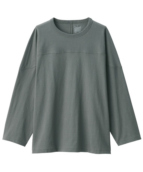 無印良品（ムジルシリョウヒン）の「紳士　洗いざらし太番手フットボール九分袖Ｔシャツ（Tシャツ/カットソー・メンズ・ホワイト/グレー系1/ネイビー系/ブラック・XL/L/S）」の21枚目の写真