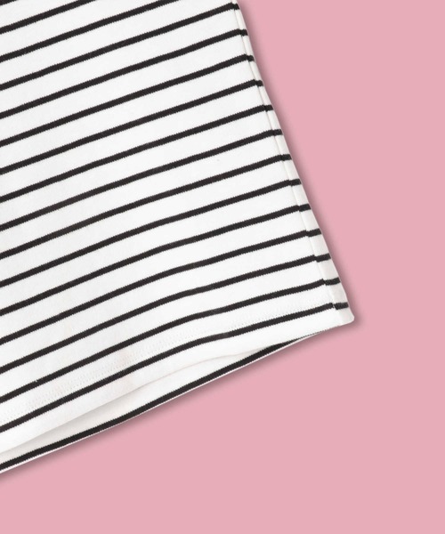 VIVIAN BLUE（ビビアンブルー）の「【VIVIAN BLUE】２Ｗａｙ袖シャーリング長袖Ｔシャツ（Tシャツ/カットソー・キッズ・サックスブルー/ブラック・120/130/140/150）」の5枚目の写真