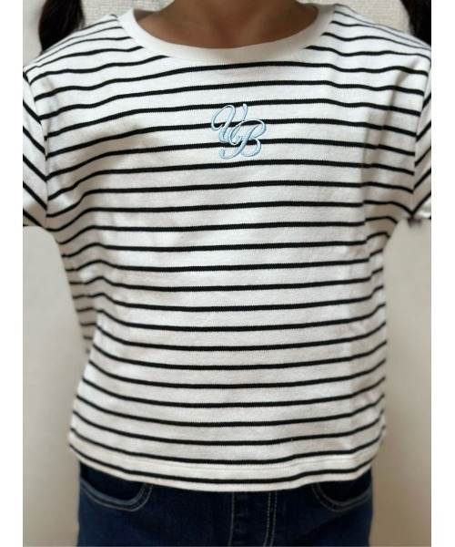 VIVIAN BLUE（ビビアンブルー）の「【VIVIAN BLUE】２Ｗａｙ袖シャーリング長袖Ｔシャツ（Tシャツ/カットソー・キッズ・サックスブルー/ブラック・120/130/140/150）」の16枚目の写真