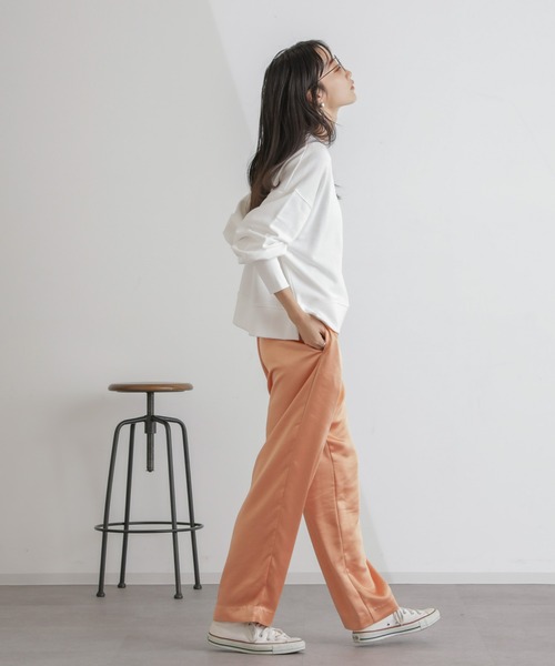 NANO universe（ナノユニバース）の「カット裏毛ワイドトップス（Tシャツ/カットソー・レディース・アイボリー/ブルー/ピンク・FREE）」の10枚目の写真