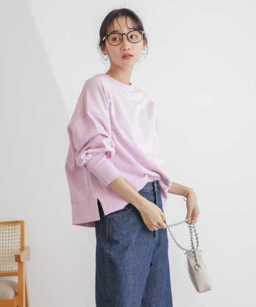 NANO universe（ナノユニバース）の「カット裏毛ワイドトップス（Tシャツ/カットソー・レディース・アイボリー/ブルー/ピンク・FREE）」の11枚目の写真