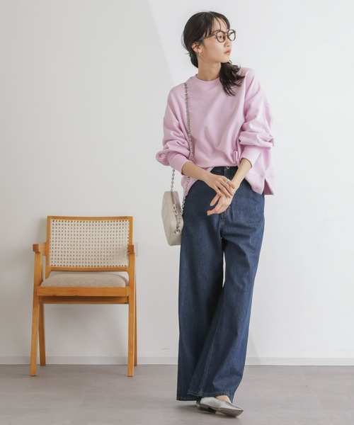 NANO universe（ナノユニバース）の「カット裏毛ワイドトップス（Tシャツ/カットソー・レディース・アイボリー/ブルー/ピンク・FREE）」の15枚目の写真