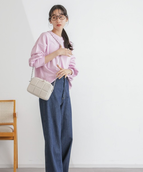 NANO universe（ナノユニバース）の「カット裏毛ワイドトップス（Tシャツ/カットソー・レディース・アイボリー/ブルー/ピンク・FREE）」の16枚目の写真