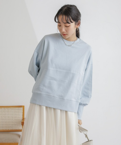 NANO universe（ナノユニバース）の「カット裏毛ワイドトップス（Tシャツ/カットソー・レディース・アイボリー/ブルー/ピンク・FREE）」の18枚目の写真