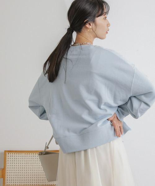 NANO universe（ナノユニバース）の「カット裏毛ワイドトップス（Tシャツ/カットソー・レディース・アイボリー/ブルー/ピンク・FREE）」の19枚目の写真