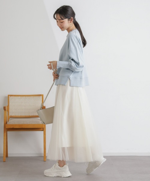 NANO universe（ナノユニバース）の「カット裏毛ワイドトップス（Tシャツ/カットソー・レディース・アイボリー/ブルー/ピンク・FREE）」の22枚目の写真