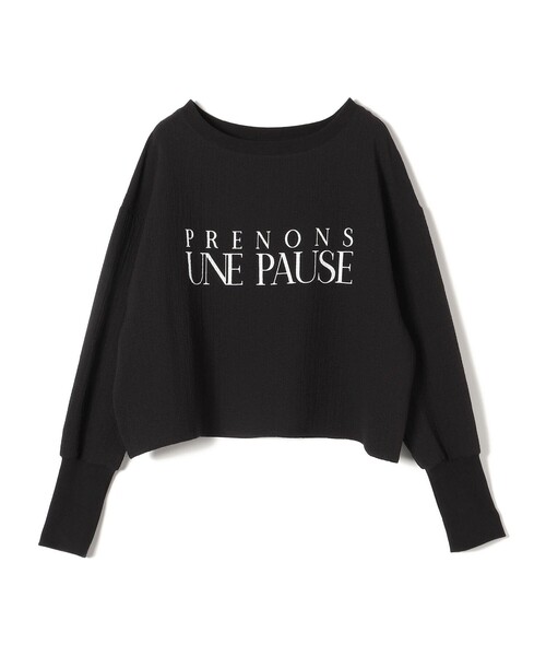 SHIPS（シップス）の「* 〈手洗い可能〉楊柳 ロゴ トップス 24SS ◇（Tシャツ/カットソー・レディース・ライトブルー/ブラック/オフホワイト・ONE SIZE）」の6枚目の写真