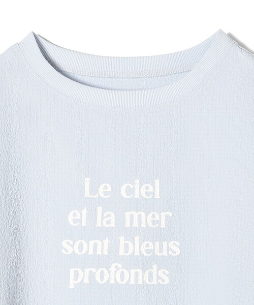 SHIPS（シップス）の「* 〈手洗い可能〉楊柳 ロゴ トップス 24SS ◇（Tシャツ/カットソー・レディース・ライトブルー/ブラック/オフホワイト・ONE SIZE）」の9枚目の写真