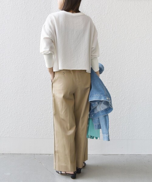 SHIPS（シップス）の「* 〈手洗い可能〉楊柳 ロゴ トップス 24SS ◇（Tシャツ/カットソー・レディース・ライトブルー/ブラック/オフホワイト・ONE SIZE）」の20枚目の写真