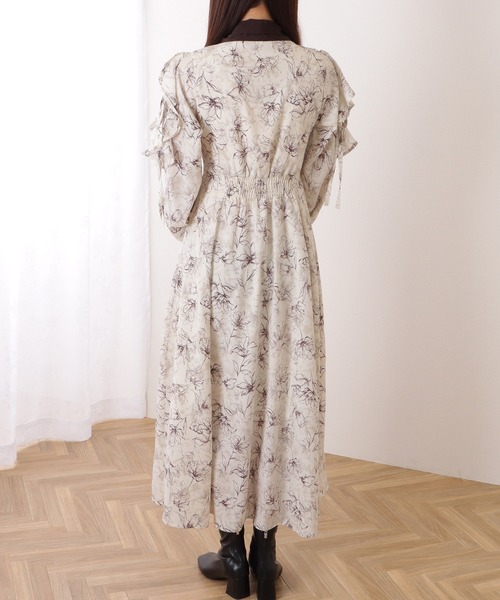 Lace Ladies(レースレディース)の「ボウタイ付き 配色 カットアウト ロング ワンピース(ワンピース・レディース・ブラック/ブラウン・S/FREE)」の15枚目の写真