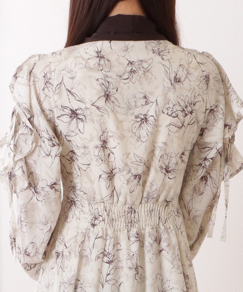 Lace Ladies(レースレディース)の「ボウタイ付き 配色 カットアウト ロング ワンピース(ワンピース・レディース・ブラック/ブラウン・S/FREE)」の19枚目の写真