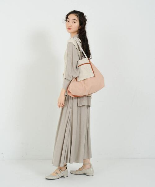 conges payes ADIEU TRISTESSE（コンジェ ペイエ アデュートリステス）の「配色トート大（トートバッグ・レディース・グリーン/サーモンピンク・FREE）」の5枚目の写真