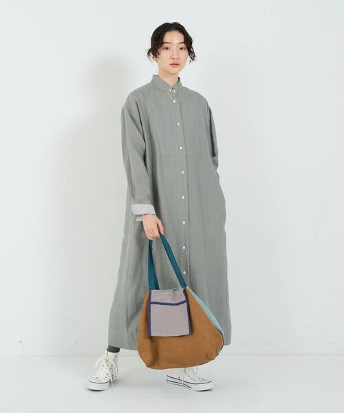 conges payes ADIEU TRISTESSE（コンジェ ペイエ アデュートリステス）の「配色トート大（トートバッグ・レディース・グリーン/サーモンピンク・FREE）」の16枚目の写真