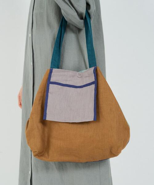 conges payes ADIEU TRISTESSE（コンジェ ペイエ アデュートリステス）の「配色トート大（トートバッグ・レディース・グリーン/サーモンピンク・FREE）」の17枚目の写真