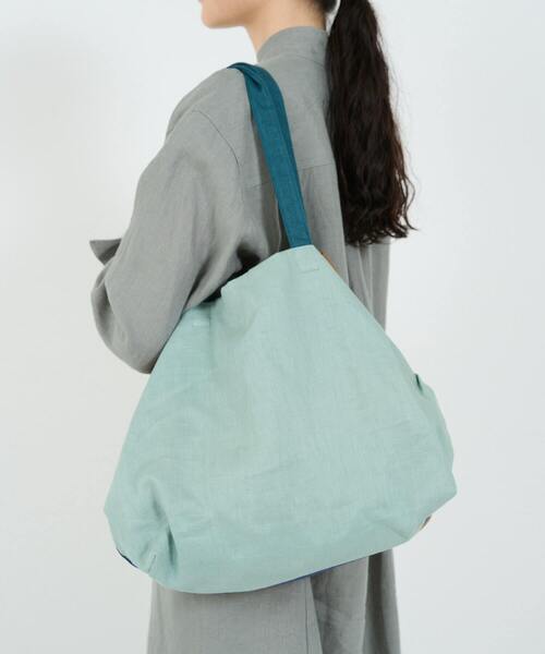 conges payes ADIEU TRISTESSE（コンジェ ペイエ アデュートリステス）の「配色トート大（トートバッグ・レディース・グリーン/サーモンピンク・FREE）」の20枚目の写真