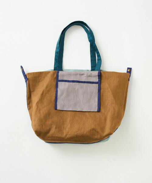 conges payes ADIEU TRISTESSE（コンジェ ペイエ アデュートリステス）の「配色トート大（トートバッグ・レディース・グリーン/サーモンピンク・FREE）」の22枚目の写真