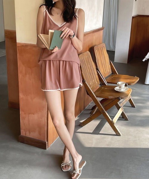 Miniministore(ミニミニストア)の「ルームウエア セットアップ 夏 部屋着(ルームウェア/パジャマ・レディース・ダークグレー/ピンク/アイボリー/ブラック・FREE)」の12枚目の写真