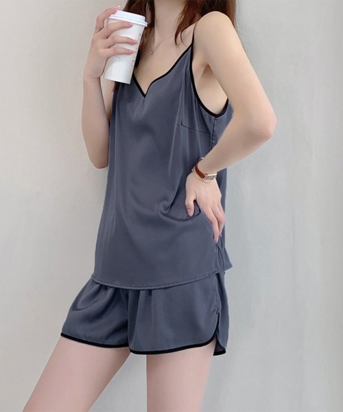 Miniministore(ミニミニストア)の「ルームウエア セットアップ 夏 部屋着(ルームウェア/パジャマ・レディース・ダークグレー/ピンク/アイボリー/ブラック・FREE)」の14枚目の写真