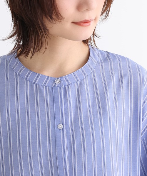 n'OrLABEL（ノアールレーベル）の「『ストライプ柄ティアードワンピース』（シャツワンピース・レディース・ベージュ/ブルー・1/2）」の20枚目の写真