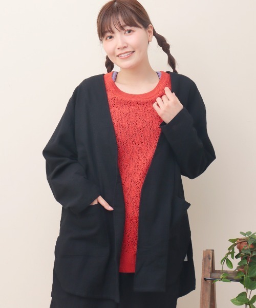 チチカカ(チチカカ)の「Shanti Shanti チェンマイコットンノーカラージャケット【WEB限定】【ユニセックス】(ノーカラージャケット・レディース・ナチュラル/ブラック/グレー・FREE)」の1枚目の写真