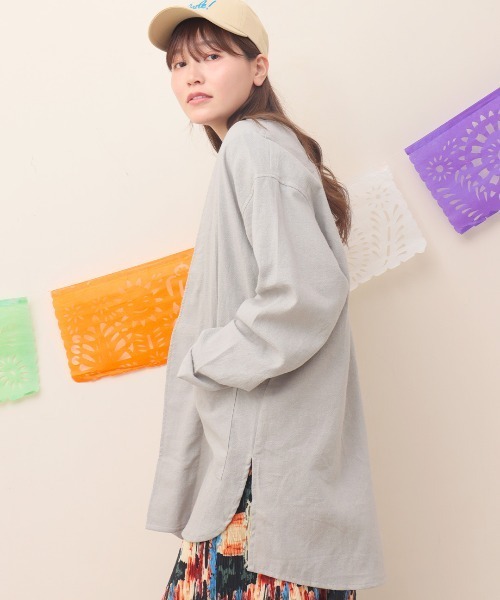 チチカカ(チチカカ)の「Shanti Shanti チェンマイコットンノーカラージャケット【WEB限定】【ユニセックス】(ノーカラージャケット・レディース・ナチュラル/ブラック/グレー・FREE)」の7枚目の写真