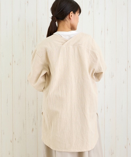 チチカカ(チチカカ)の「Shanti Shanti チェンマイコットンノーカラージャケット【WEB限定】【ユニセックス】(ノーカラージャケット・レディース・ナチュラル/ブラック/グレー・FREE)」の10枚目の写真