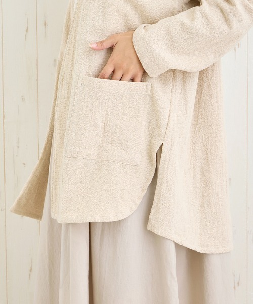 チチカカ(チチカカ)の「Shanti Shanti チェンマイコットンノーカラージャケット【WEB限定】【ユニセックス】(ノーカラージャケット・レディース・ナチュラル/ブラック/グレー・FREE)」の12枚目の写真