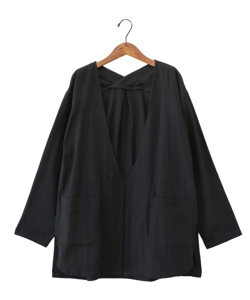 チチカカ(チチカカ)の「Shanti Shanti チェンマイコットンノーカラージャケット【WEB限定】【ユニセックス】(ノーカラージャケット・レディース・ナチュラル/ブラック/グレー・FREE)」の13枚目の写真