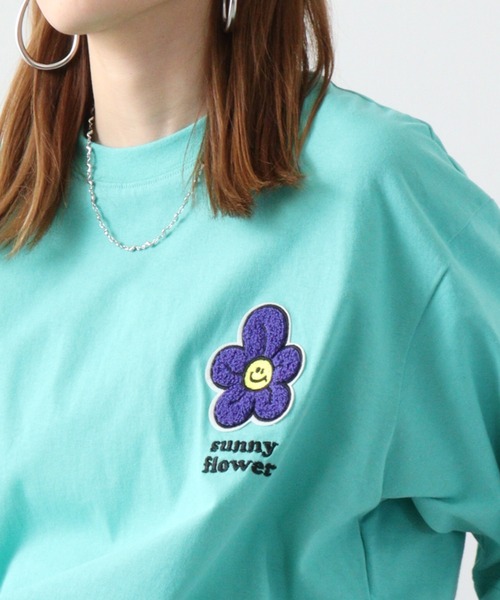 JUNGLESTORM フラワーサガラ刺繍Tシャツ 半袖（Tシャツ/カットソー