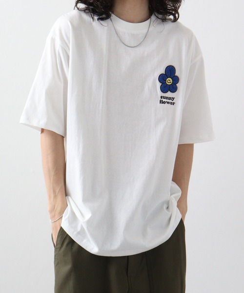 Jungle Storm(ジャングルストーム)の「JUNGLESTORM フラワーサガラ刺繍Tシャツ 半袖(Tシャツ/カットソー・メンズ・ミント/ホワイト/ブラック・M/L)」の4枚目の写真
