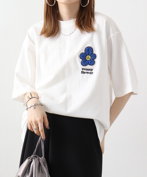 Jungle Storm(ジャングルストーム)の「JUNGLESTORM フラワーサガラ刺繍Tシャツ 半袖(Tシャツ/カットソー・メンズ・ミント/ホワイト/ブラック・M/L)」の9枚目の写真