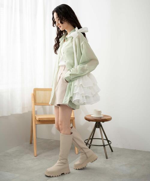 WEGO（ウィゴー）の「WEGO/フリルショルダー（ショルダーバッグ・レディース・サックスブルー/ブラック/ホワイト・FREE）」の18枚目の写真