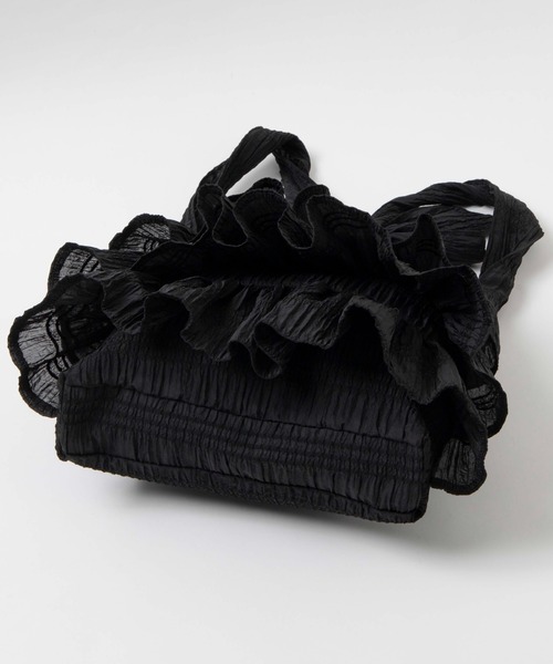 WEGO（ウィゴー）の「WEGO/フリルショルダー（ショルダーバッグ・レディース・サックスブルー/ブラック/ホワイト・FREE）」の10枚目の写真