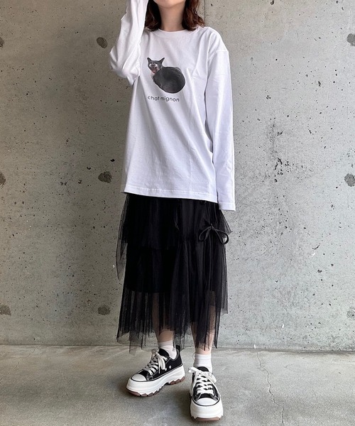 cuorequal(クオレコール)の「アニマルプリントロングTシャツ(Tシャツ/カットソー・レディース・A/B/C/D/E・MEDIUM/LARGE)」の5枚目の写真