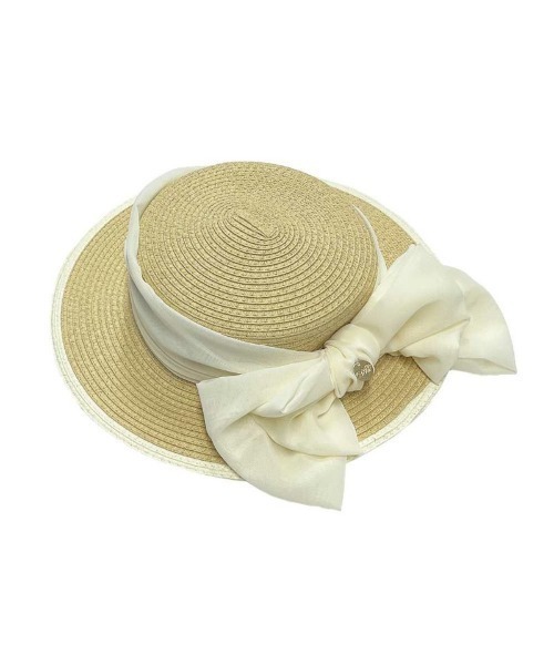 an another angelus(アンアナザーアンジェラス)の「配色ブリムバックリボンキャノチェ(ハット・レディース・ベージュ/ホワイト×ブラック・FREE)」の7枚目の写真