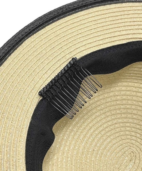 an another angelus(アンアナザーアンジェラス)の「配色ブリムバックリボンキャノチェ(ハット・レディース・ベージュ/ホワイト×ブラック・FREE)」の10枚目の写真