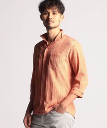 NICOLE CLUB FOR MEN | カラープリーツ7分袖スタンドカラーシャツ(シャツ/ブラウス)